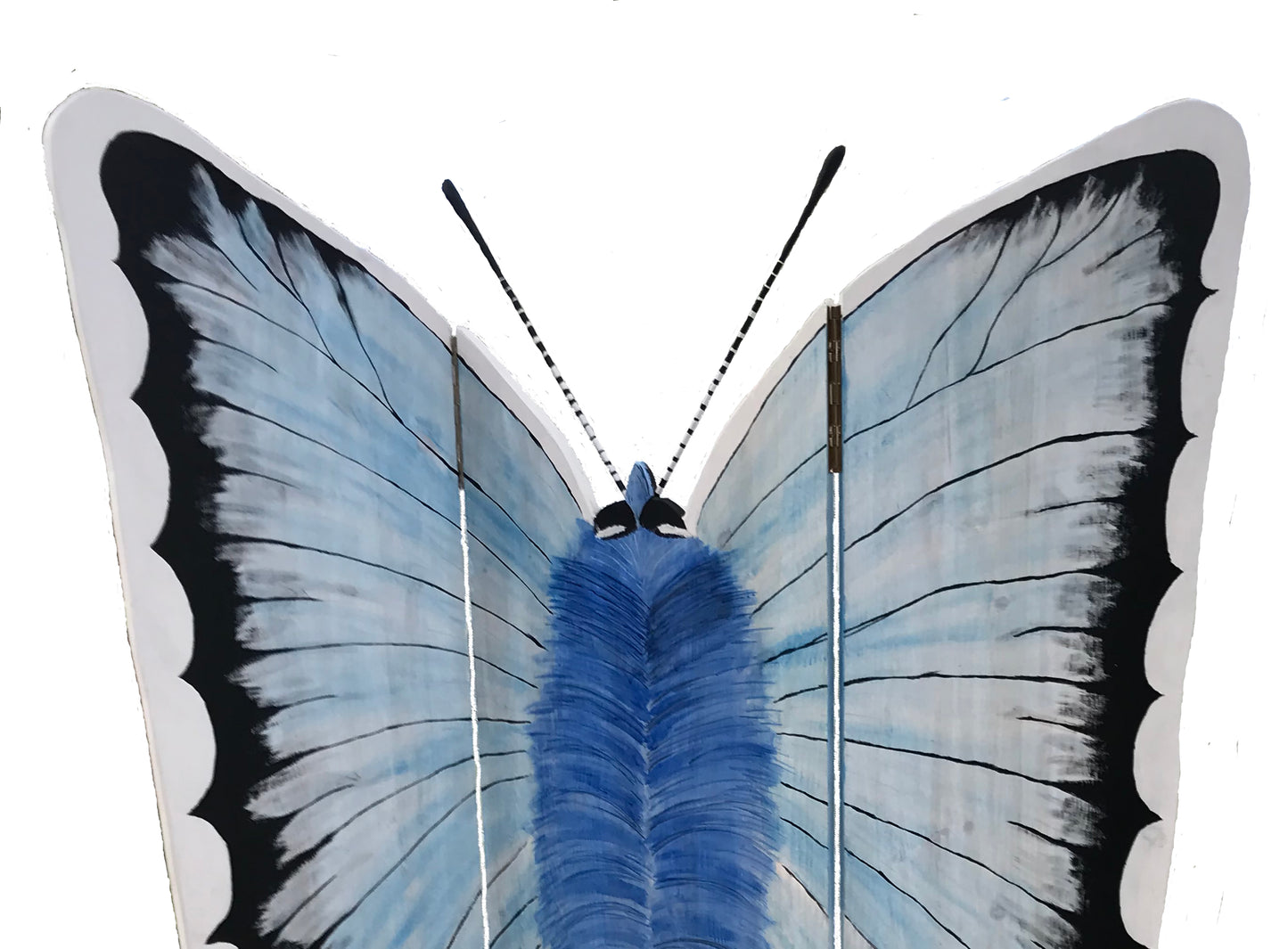 Chalk Blue Butterfly Folding Screen