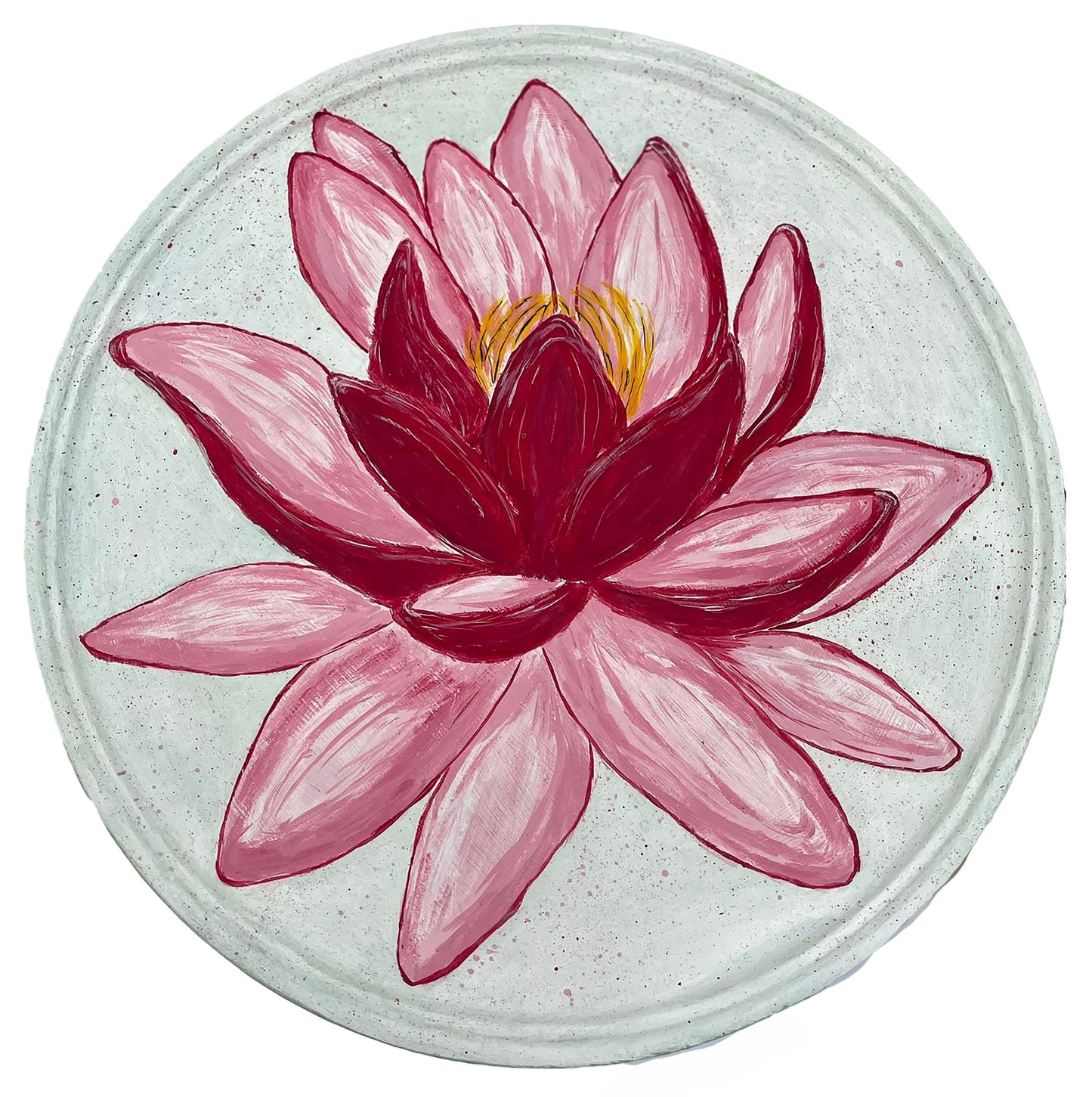 Hand-Painted Lotus Flower Side Table – Unique Boho Accent Table for Tranquil Spaces