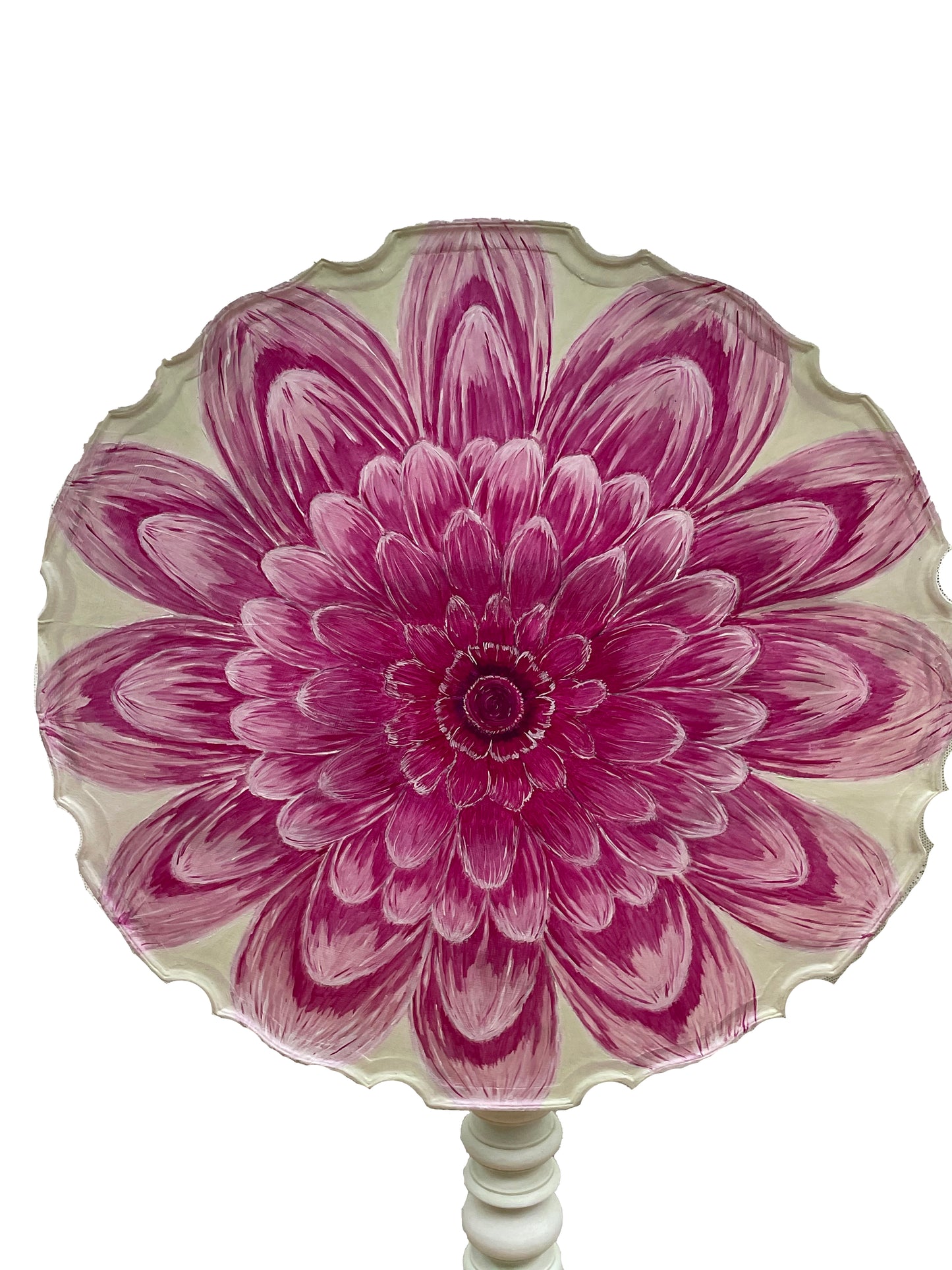 Sculpted Pink Dahlia Round Tilt-Top Tea Table