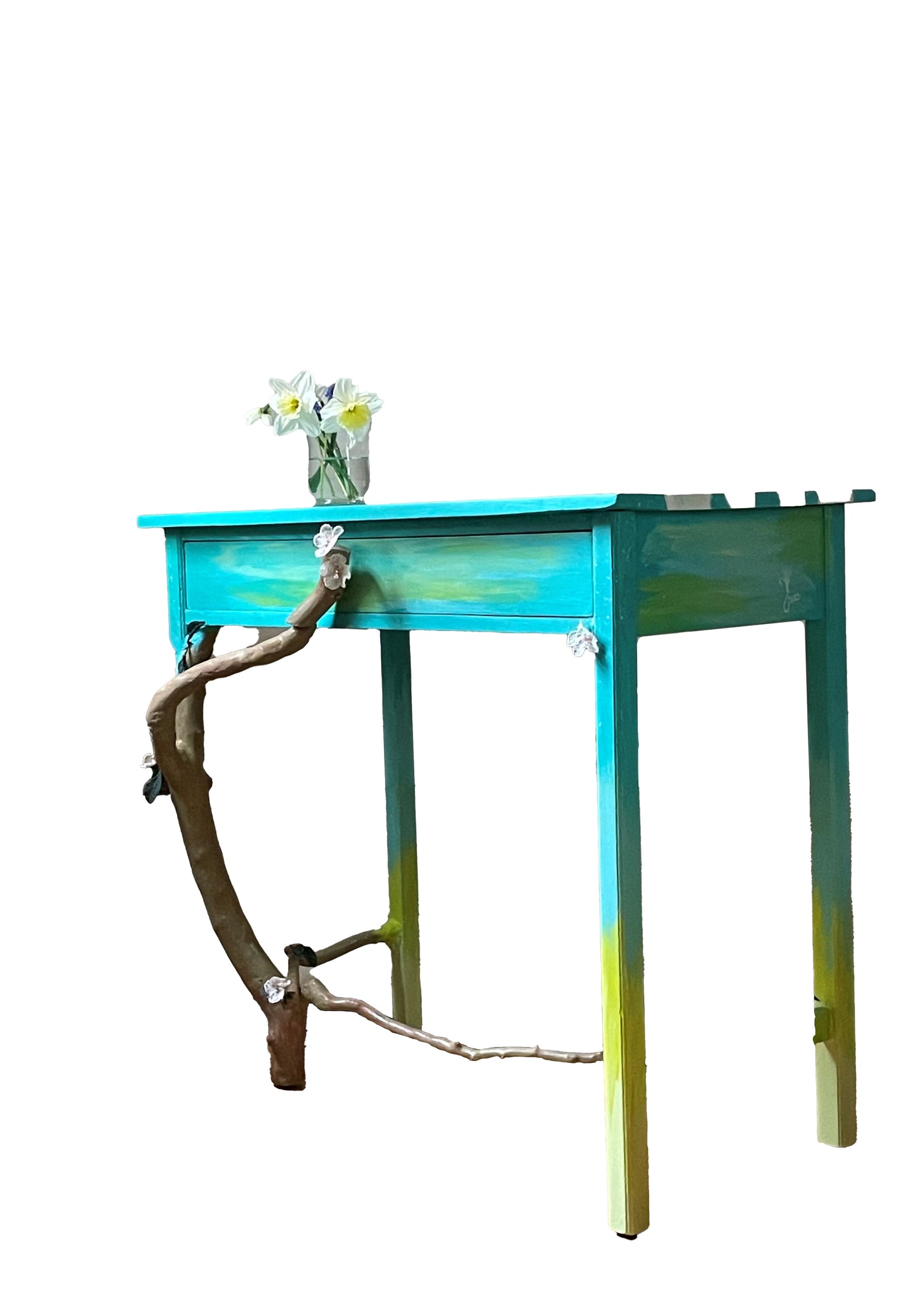 Repurposed Writing Desk/Side Table Daisy