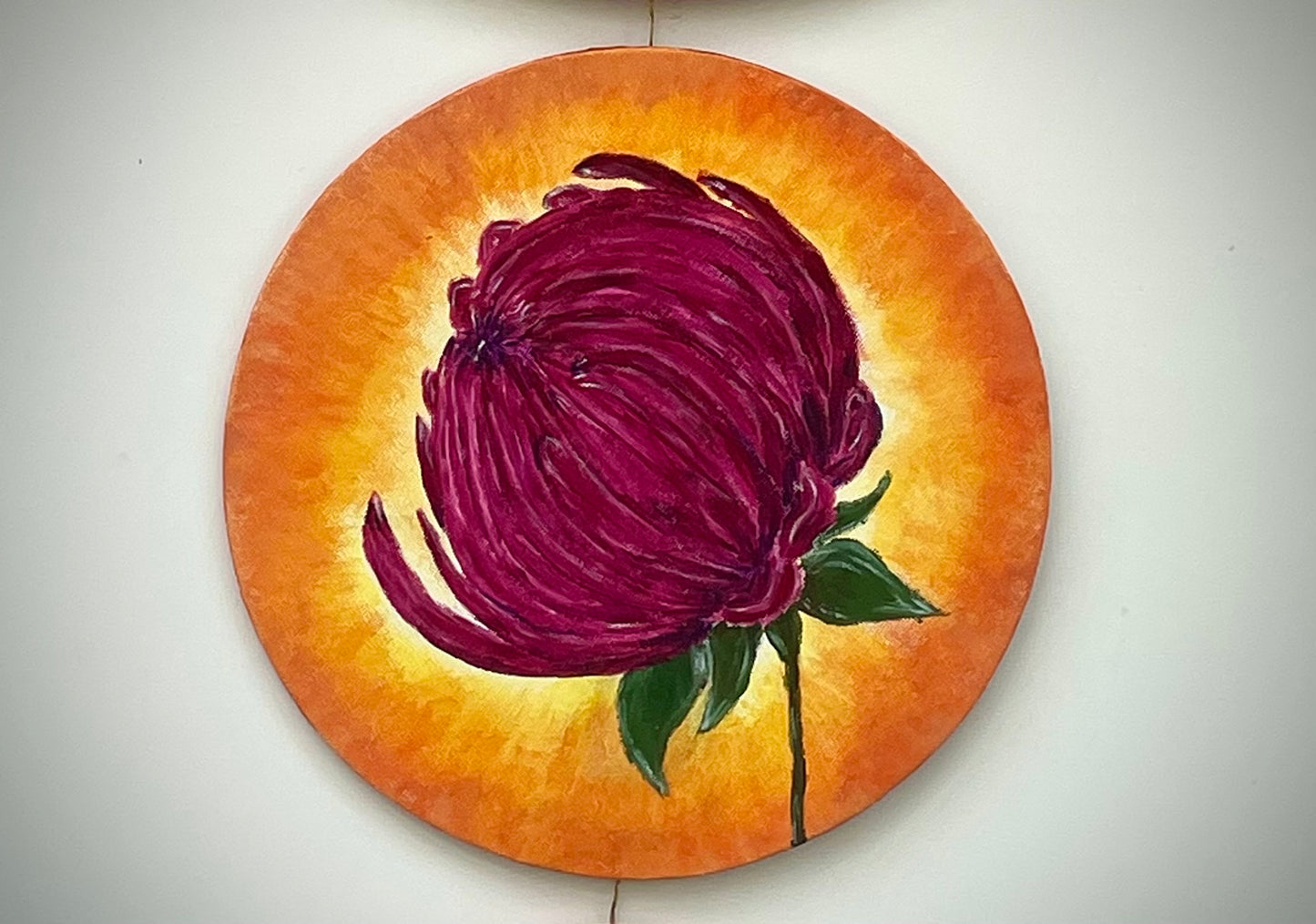 Triptych painting - Dahlia