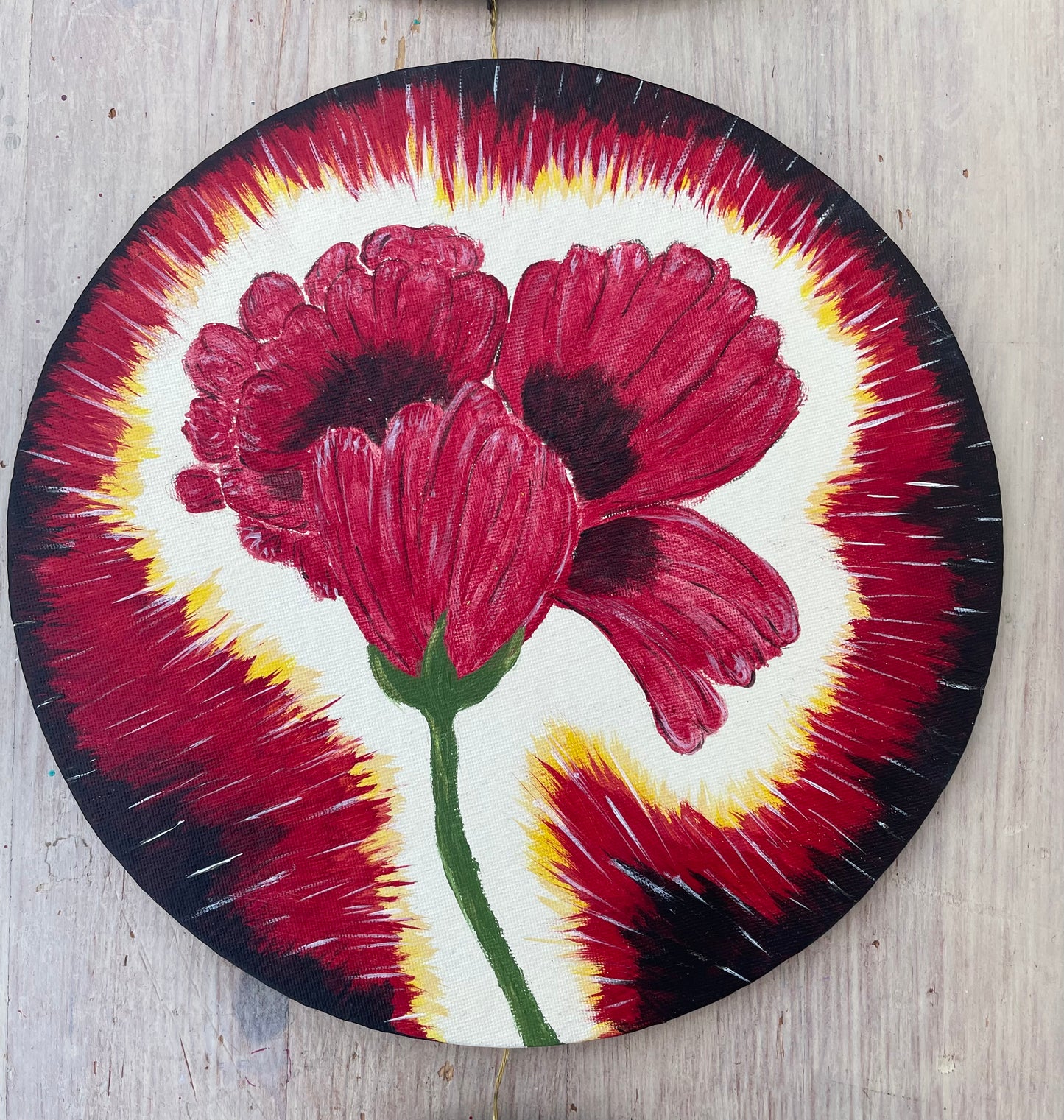 Triptych painting - Poppy Luv