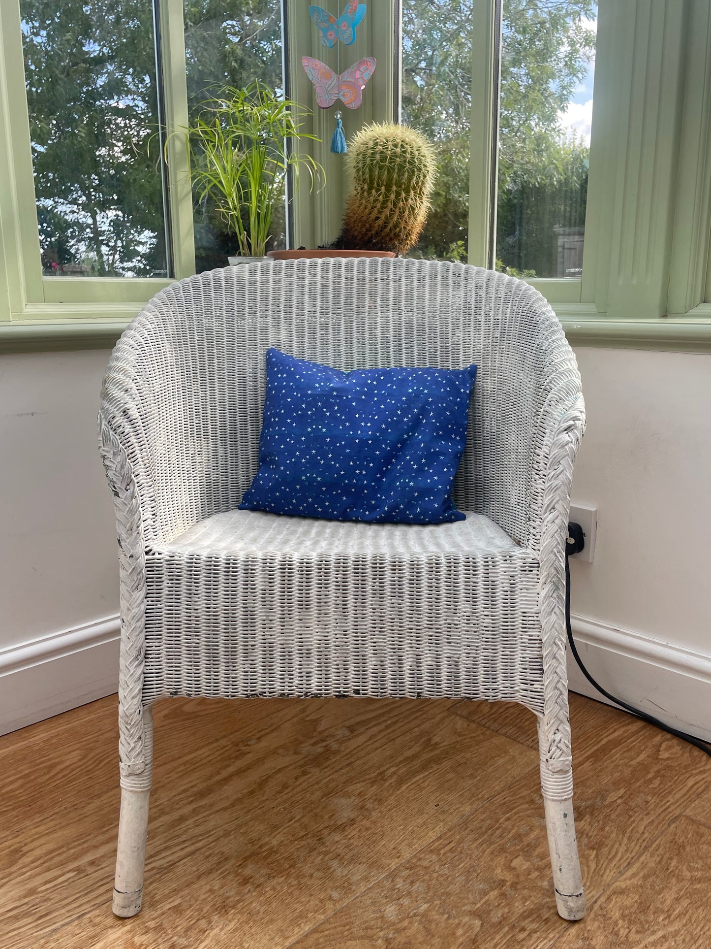 Scatter Cushion: Reversible Hummingbird-Hibiscus cushion