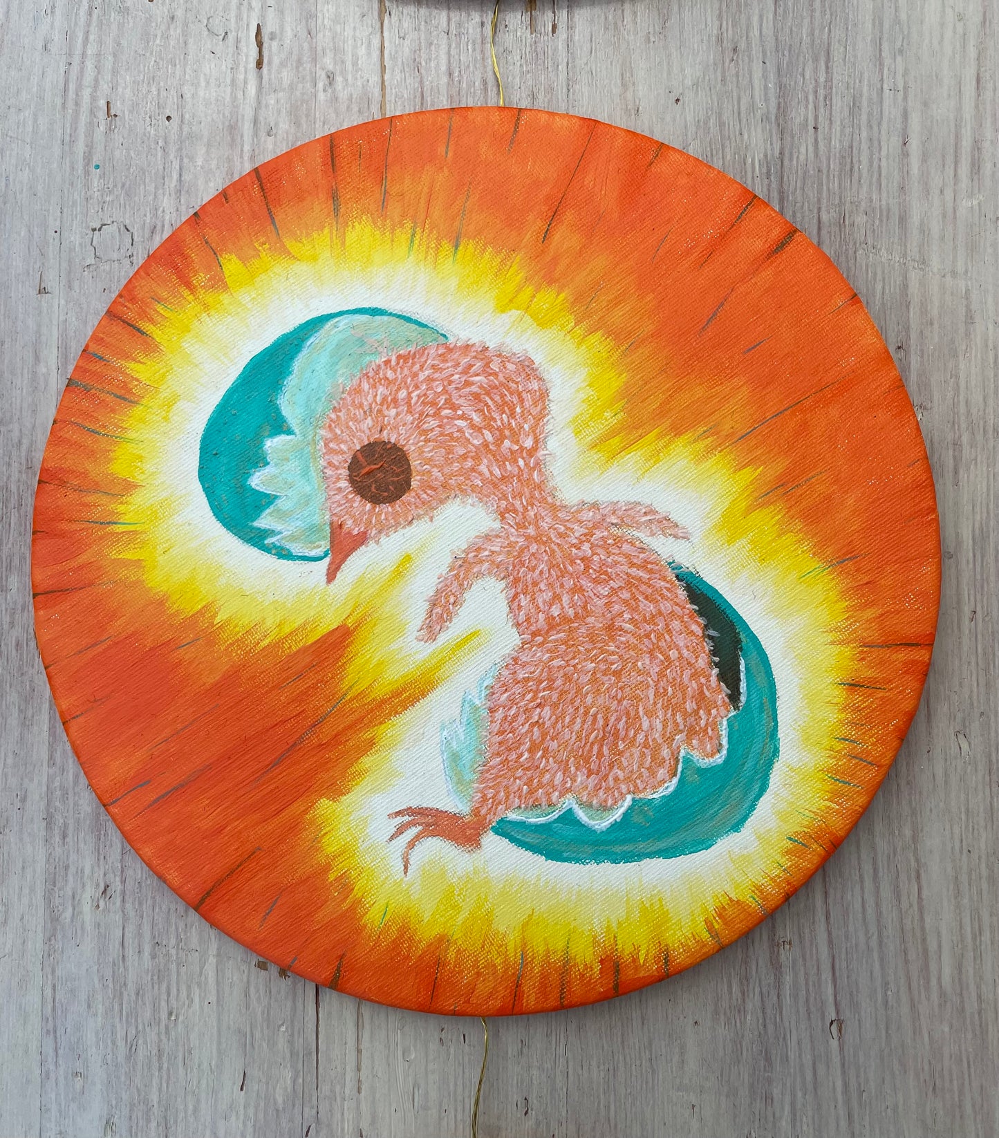 Triptych painting - Robin