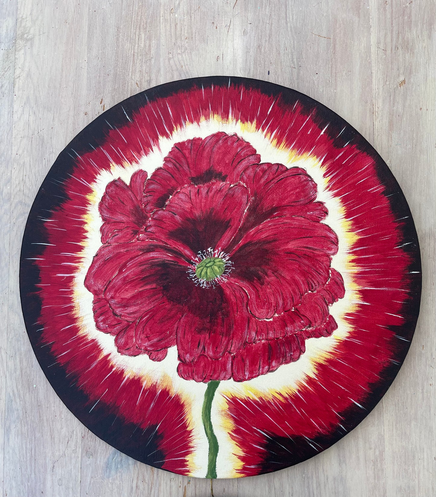Triptych painting - Poppy Luv