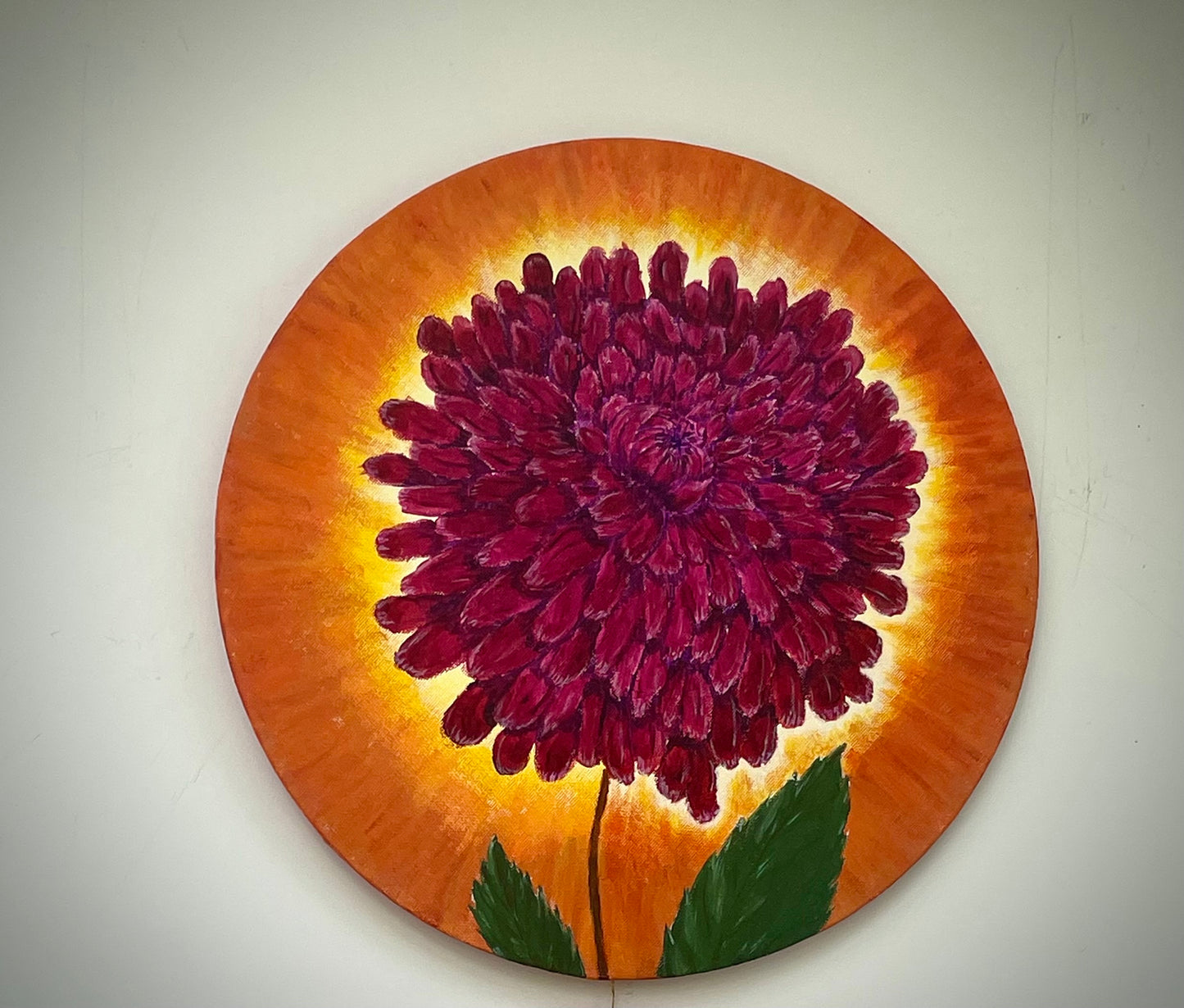 Triptych painting - Dahlia