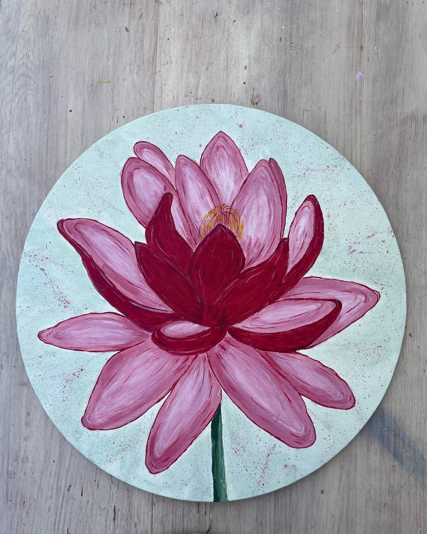 Triptych painting - Lotus